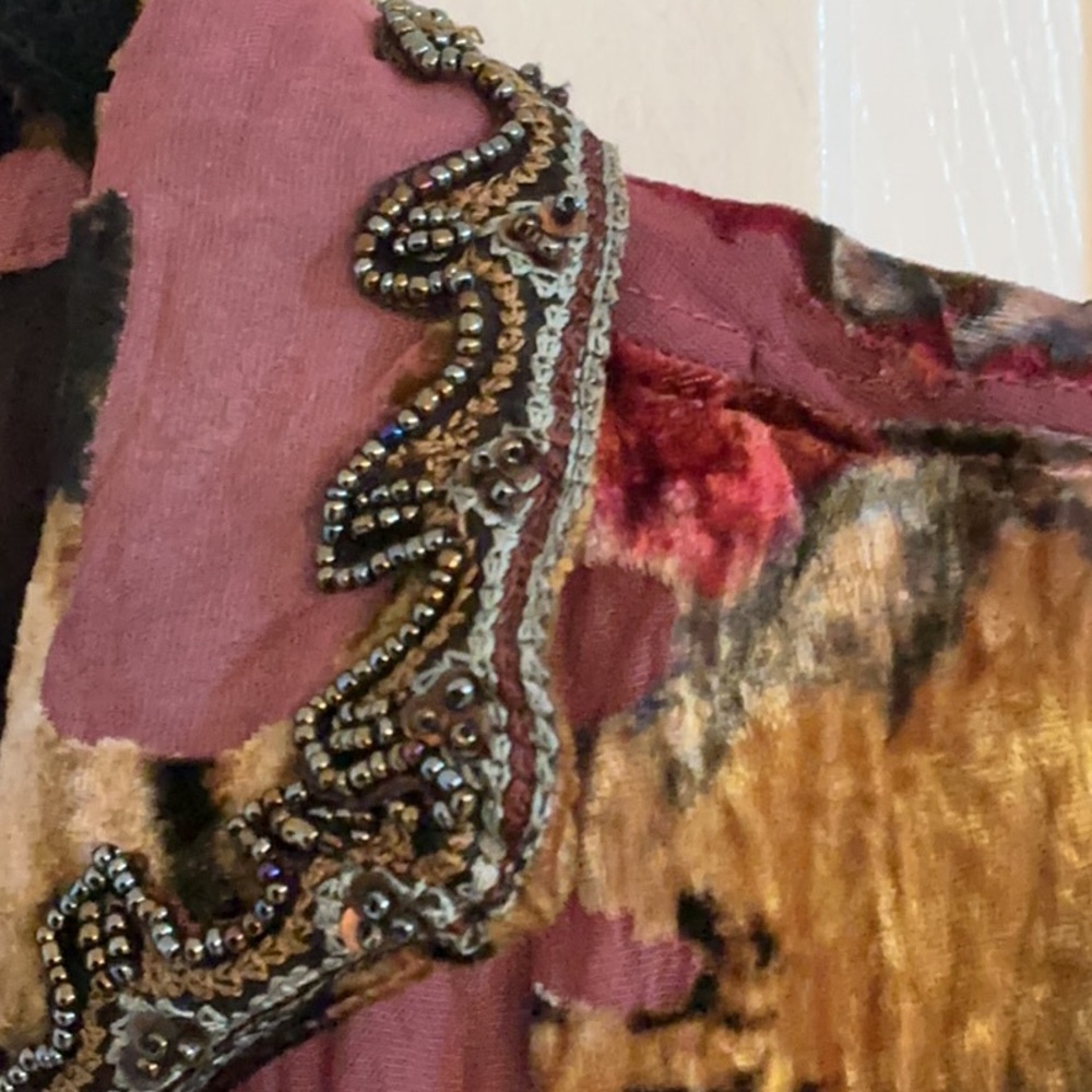 Alberto Makali Multicolor Mixed-Print Velvet-Trim & Beaded Jacket - Picture 6 of 15